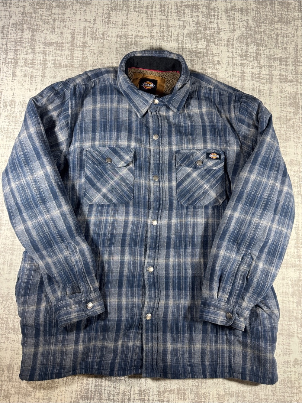Dickies Men's Sherpa Lined Flannel Shirt Jacket sz XL 30X24 PTP WorkBuilt
